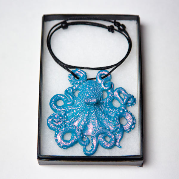Octopus Pendant Necklace- Opal Aura Colorshift