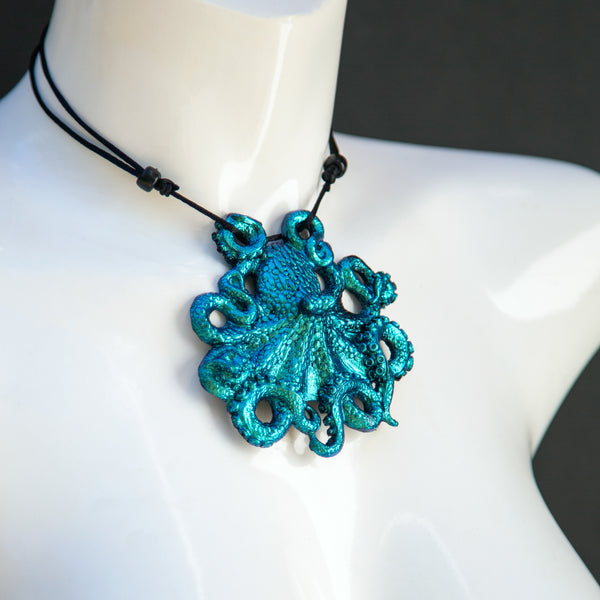 Octopus Pendant Necklace- Anemone Colorshift