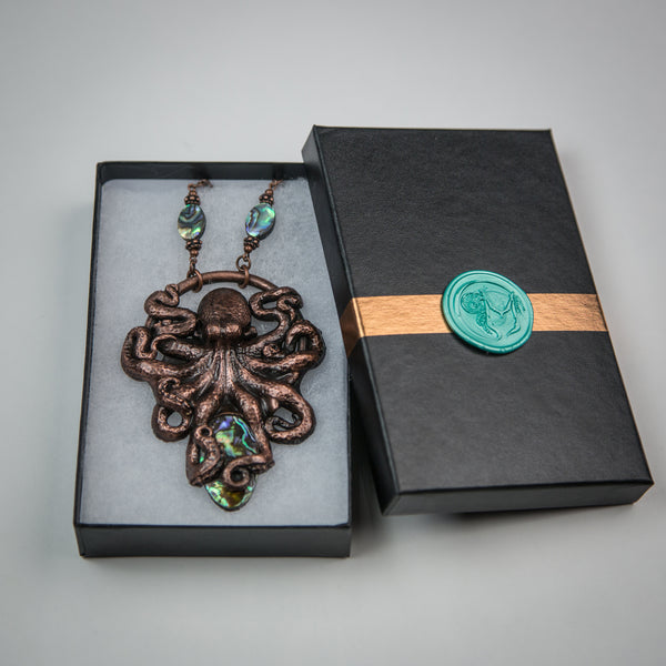 Octopus Pendant Holding an Abalone